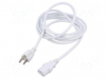 Cable | 3x0.75mm2 | IEC C13 female,NEMA 5-15 (B) plug | PVC | 1m