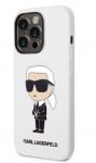 Back panel cover Karl Lagerfeld Apple iPhone 14 Pro Liquid Silicone Ikonik NFT Case White