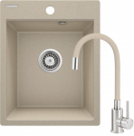 Granite sink with 1-bowl faucet