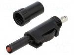 Laboratory connector: 4mm banana | plug | 16A | 30VAC | 60VDC | black