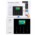 PNI SafeHouse HS600 Wifi GSM 4G wireless alarm system, supports 90 wireless zones and 3 wired zones, compatible with Tuya Smart application, SMS alert, voice call, phone notification