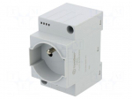 E-type socket | 250VAC | 10A | for DIN rail mounting | grey