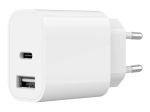 Controller Gembird  TA-UC-2AC12-01 2-port Universal USB Charger (A+C), 2.4 A, White