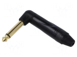 Connector: Jack 6,3mm | plug | male | audio video | mono | ways: 2 | black