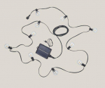 Trio Mood hybrid solar light chain 10xE27 (incl.) black rechargeable dusk sensor gaismeklis R74761132 4017807622607 dārza virtene ar saules bateriju