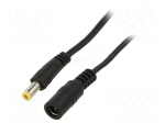 Cable | 2x0.52mm2 | DC 5,5/2,1 plug,DC 5,5/2,1 socket | straight