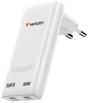 Charger Verbatim Fold n Go GaN 65W USB-C White