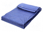 Tarpaulin | L: 4m | Width: 4m | polyetylene | blue | with metal rings