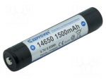 Re-battery: Li-Ion | 14650 | 3.7V | 1500mAh | &Oslash;14.5x68.5mm | 2A