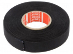 Fabric tape | PET wool | W: 19mm | L: 25m | black