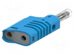 Laboratory connector: 4mm banana | plug | 36A | 30VAC | 60VDC | blue