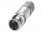 Connector: M12 | plug | PIN: 4 | 48V | straight | IP65 | push-lock | D code