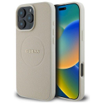 Guess GUHMP16XPGHSMME Hardcase Grained Ring MagSafe for iPhone 16 Pro Max 6.9" / beige