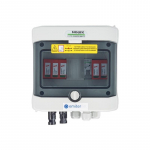 Switchgear attached DCAC hermetic IP65 EMITTER with Dehn 1000V type 2 DC surge arrester, 1 x PV string, 1 x MPPT // og. AC Dehn type 2, 16A 1-F