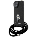 Karl Lagerfeld KLHCP15SSASKNPSK Crossbody Saffiano Mon Hardcase for iPhone 15/14/13 6.1" / black