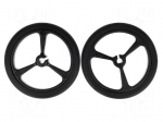 Wheel | black | Shaft: D spring | Pcs: 2 | push-in | &Oslash;: 40mm | W: 7mm
