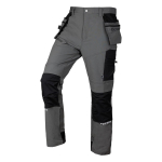 Spodnie robocze Mix&Match, 4 way stretch, z kaburami, Cordura, szaro-czarne, rozmiar XXL