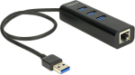 USB-jaotur Delock 1x RJ-45 + 3x USB-A 3.0 (62653)
