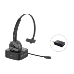 CONCEPTRONIC Mono juhtmevaba Bluetooth 5.0 peakomplekt mikrofoniga, aktiivse m&uuml;rasummutusega, dokiga, 22 tundi, must