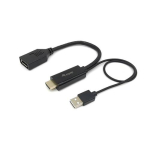 Equip HDMI->DP/USB-A 4K/60Hz Bu/St 0.15m Black