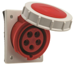 Industrial socket B.1905, 16A, 5P, 400V, IP67, recessed