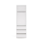 OPENO 1W1P3S WHITE Wardrobe &ndash; Modular Wardrobe with Clothes Rail and 3 Drawers
