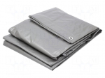 Tarpaulin | L: 6m | Width: 5m | PE | Colour: silver | V: with metal rings