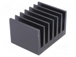 Heatsink: extruded | grilled | black | L: 50mm | W: 66mm | H: 40mm | 2.5K/W
