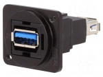 Coupler | USB A socket,both sides | FT | USB 3.0 | metal | 19x24mm