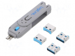 Plug | protection cap | male | push-in | straight | friction lock | blue