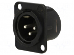 Socket | XLR | male | PIN: 3 | flange (2 holes),for panel mounting