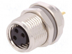 Connector: M8 | female | PIN: 3 | for panel mounting,front side nut
