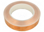 Tape: electrically conductive | W: 25mm | L: 33m | Thk: 0.066mm | copper