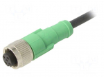 Connection lead | M12 | PIN: 5 | straight | 3m | plug | 60VAC | 4A | -25&divide;90&deg;C
