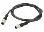 Cable: for sensors/automation | PIN: 8 | M12-M12 | 1m | plug | plug | 30V