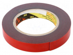 Tape: fixing | W: 19mm | L: 5.5m | Thk: 1.1mm | acrylic | dark grey