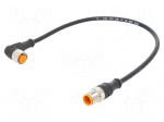 Cable: for sensors/automation | M12 | PIN: 4 | 0.3m | plug | 30VDC | 4A