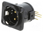 Connector: XLR | socket | male | PIN: 3 | angled 90&deg; | THT | black | 6A