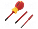 Screwdriver: insulated-set | insulated | PH2,SL 3.5 | PZ2/SL | 1kVAC