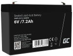 Green Cell AGM VRLA 6V 7.2Ah maintenance-free battery for the alarm system, cash register, toys