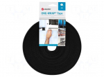 Tape: hook and loop | W: 13mm | L: 25m | black | reel | Appearance: tape