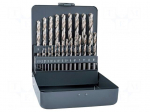 Drill set | for metal | high speed steel | plastic cassette | 25pcs.