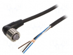 Cable: for sensors/automation | M12 | PIN: 4 | angled | Len: 5m | plug