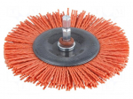 Wheel brush | 100mm | hexagonal | 1/4" | wire | Plating: polyamide
