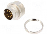 Connector: M16 | socket | male | PIN: 7 | 5A | 60V | soldering | straight