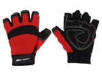 Protective gloves | Size: 10 | black-red | microfiber,plastic