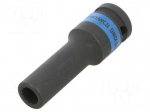 Socket spanner,impact | 10mm | 1/2" | Socket bit length: 80mm | long
