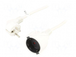 Extension lead | 3x1.5mm2 | 5m | PVC | white | Sockets no: 1 | 10A