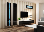 Cama Living room cabinet set VIGO NEW 2 white/black gloss