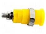 Laboratory connector: 4mm banana | 1kV | 36A | yellow | nickel plated